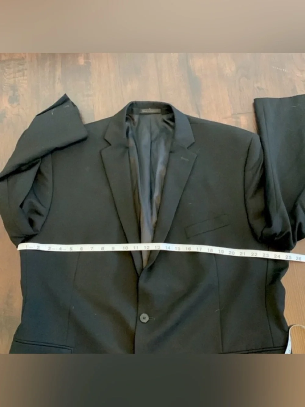 CALVIN KLEIN MENS WOOL SPORT COAT SUIT BLAZER BLACK LINED 48R